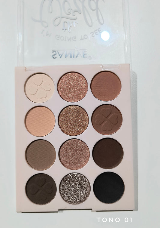 Paleta de sombras de ojos 12 tonos the world | Saniye