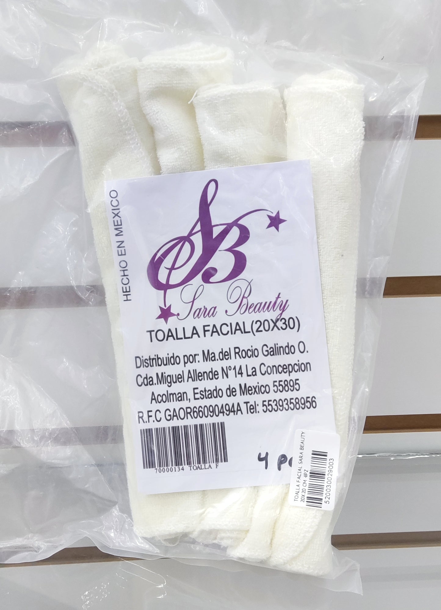 Toallas faciales 4 pzas
| Sara Beauty