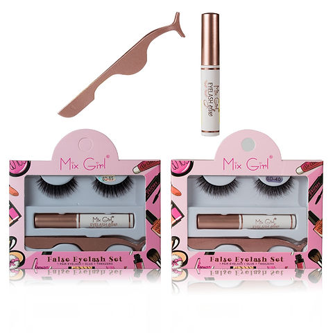 Kit Pestañas, pinza y pegamento | Mix Girl