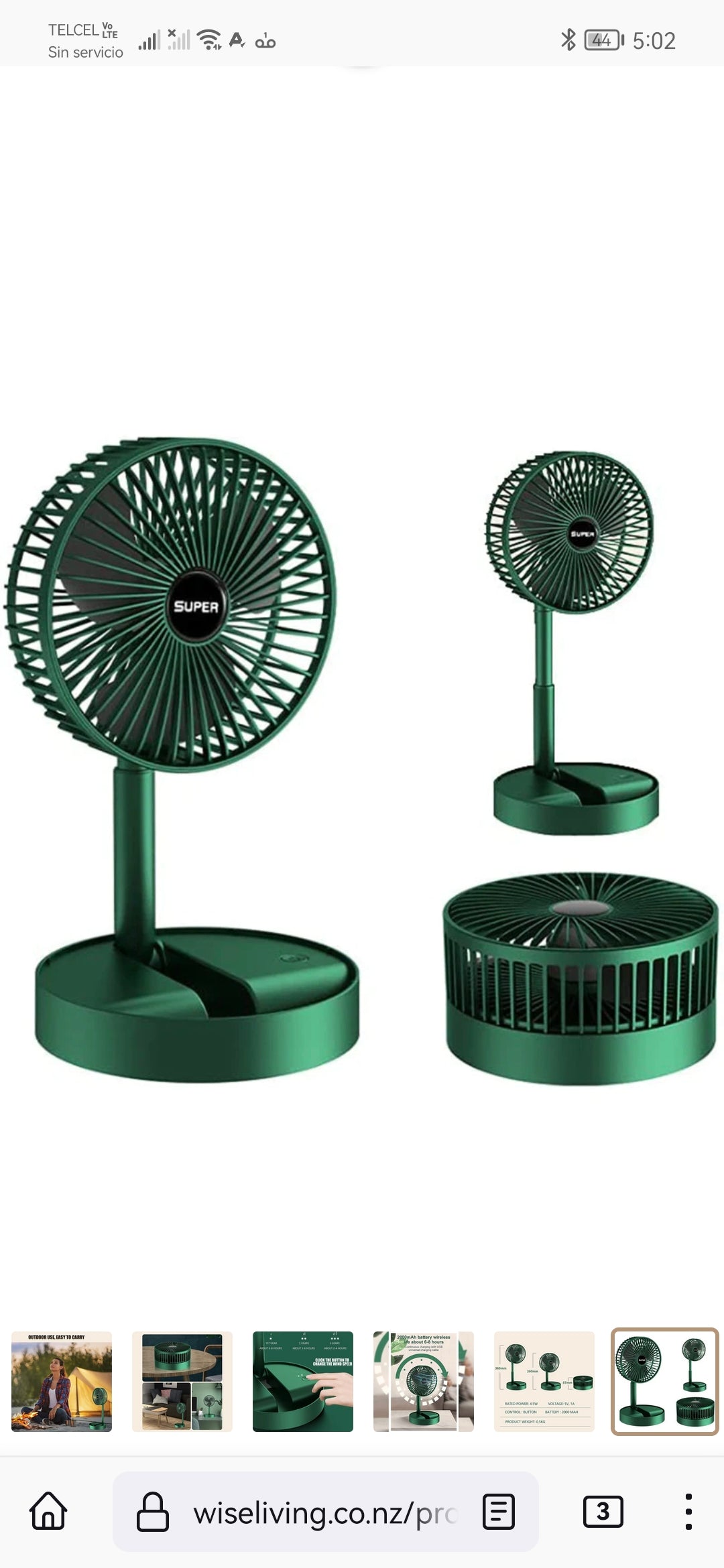 Ventilador Ajustable de Escritorio
