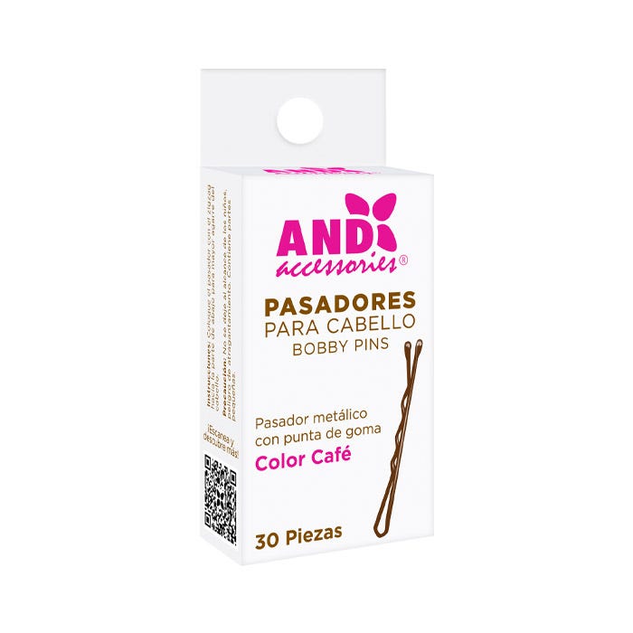 Pasador Café para Cabello 30pz | AND ACCESORIES