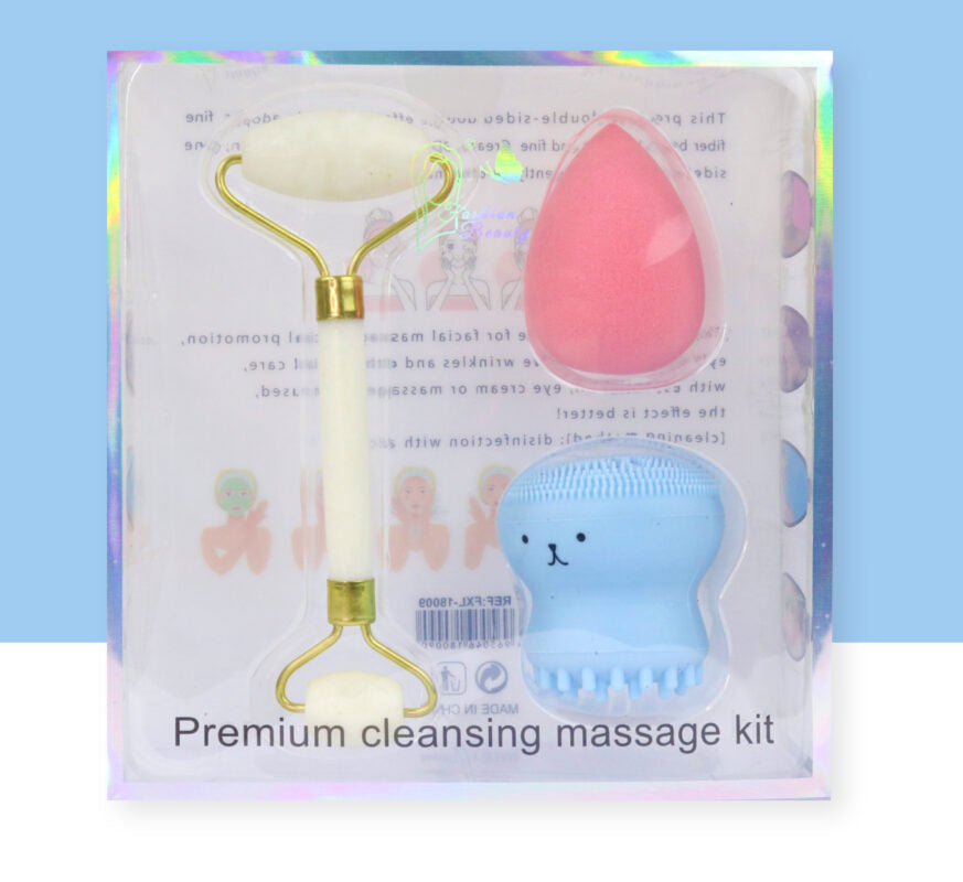 Kit Rodillo + Esponja + Pulpito Limpiador Facial