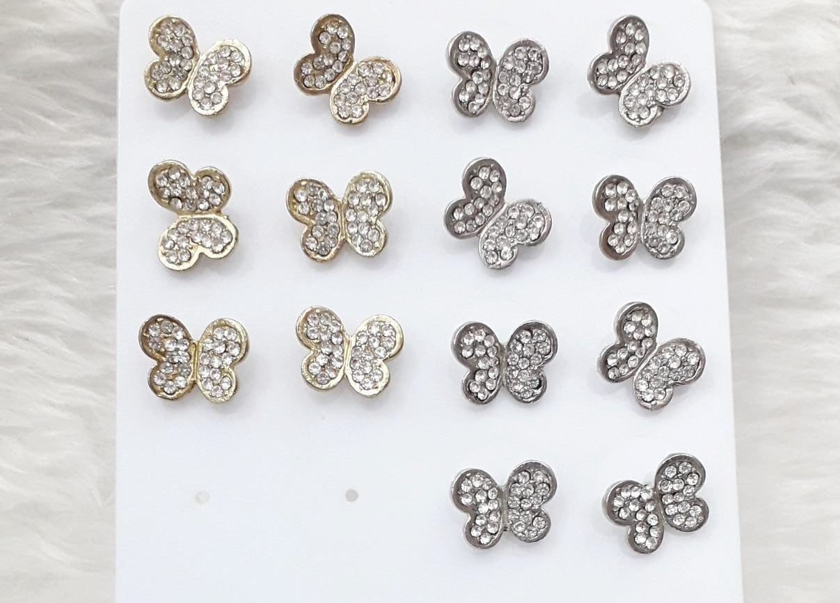 Aretes mariposa con piedras | Joyeria fina