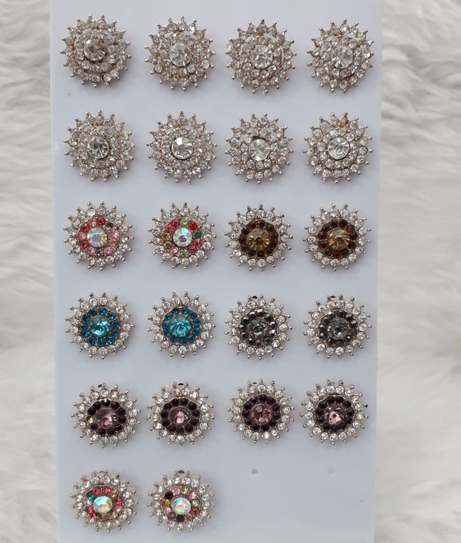 Aretes flor con piedras | Joyeria fina