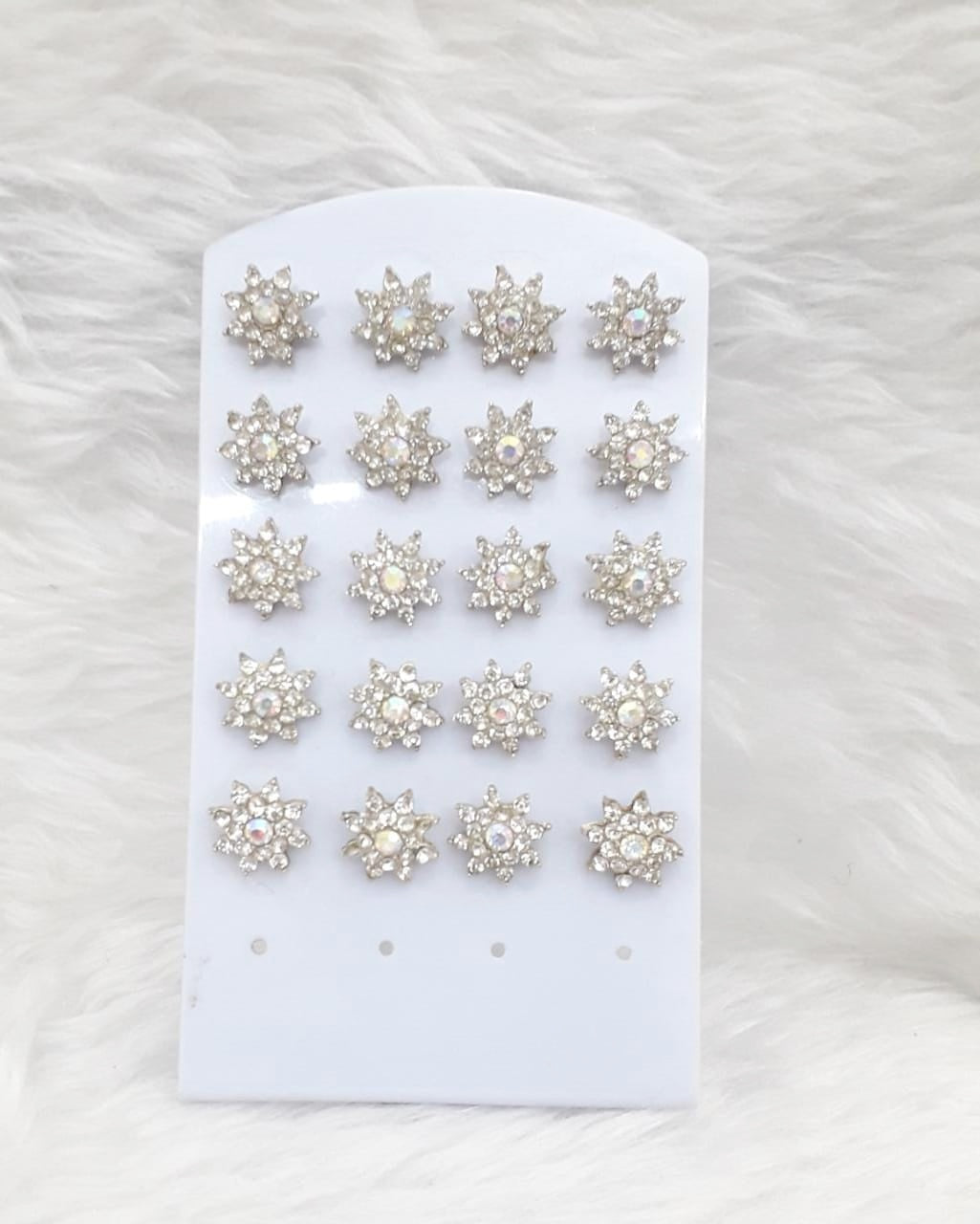 Aretes flor con piedras | Joyeria fina