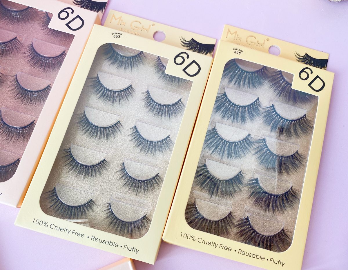 Paquete de 6 pares de Pestañas postizas 6D | Mix Girl