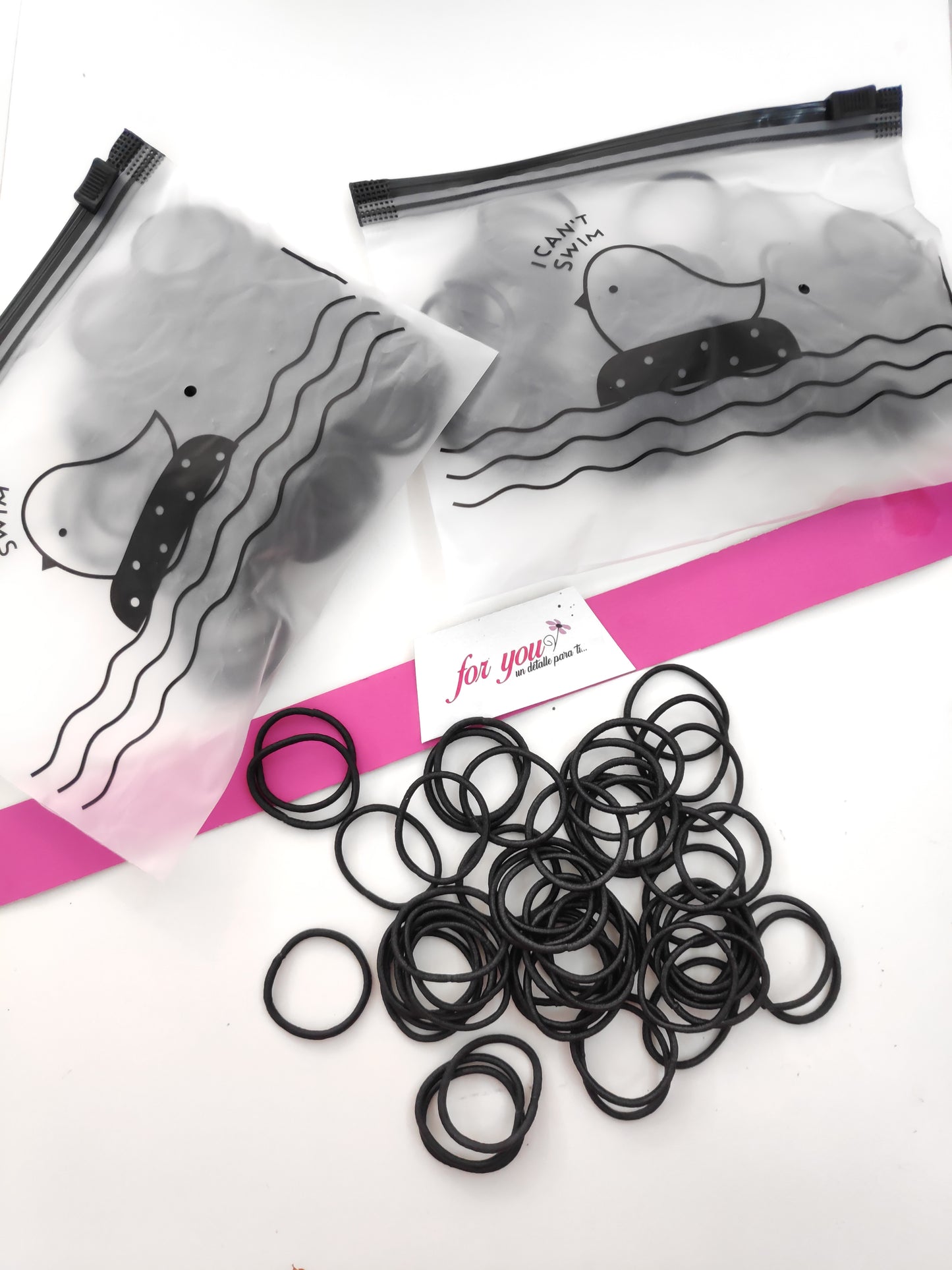 Bolsa de 250 ligas de hule para cabello