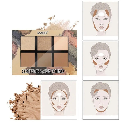 Contorno e iluminador con 6 tonos | Saniye