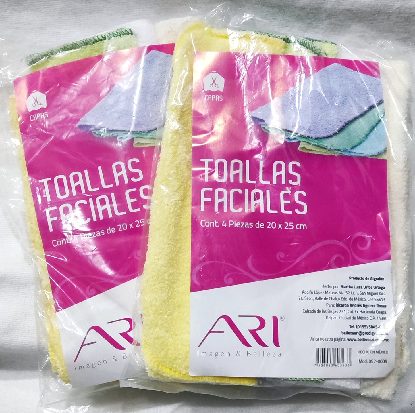 Toallas faciales 4 pzas
| ARI