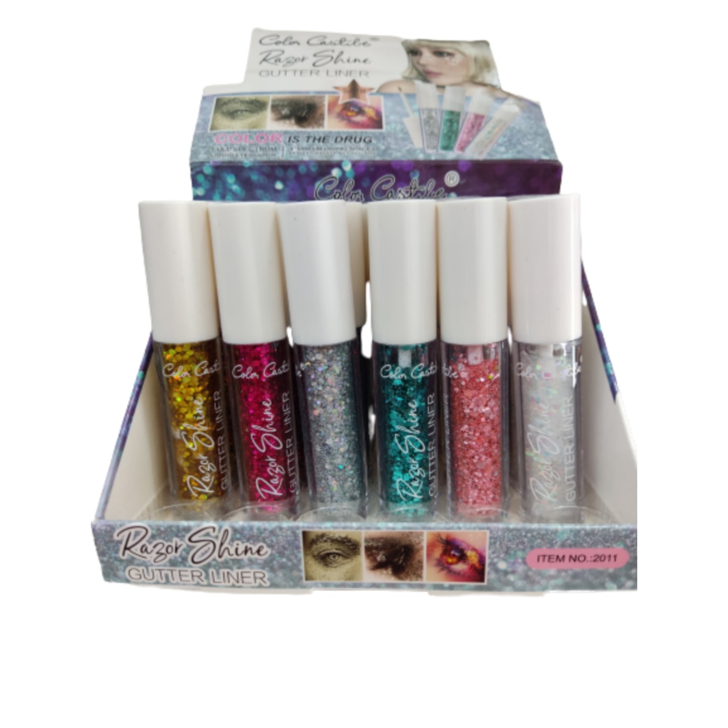 Delineador con Glitter tipo hojuelas