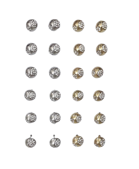 Aretes bolitas con piedras | Joyeria fina