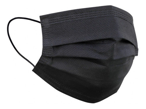 Cubreboca Negro Termosellado Plisado (50pz)