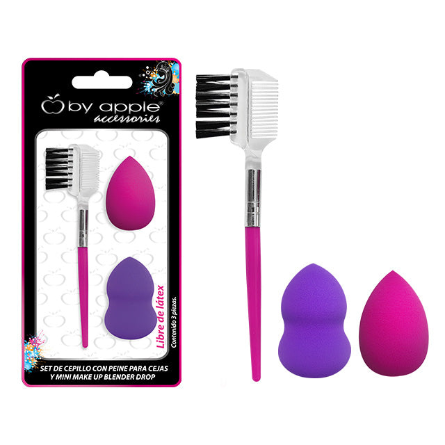 Set de cepillo para cejas y Mini Make Up Blender | BY APPLE
