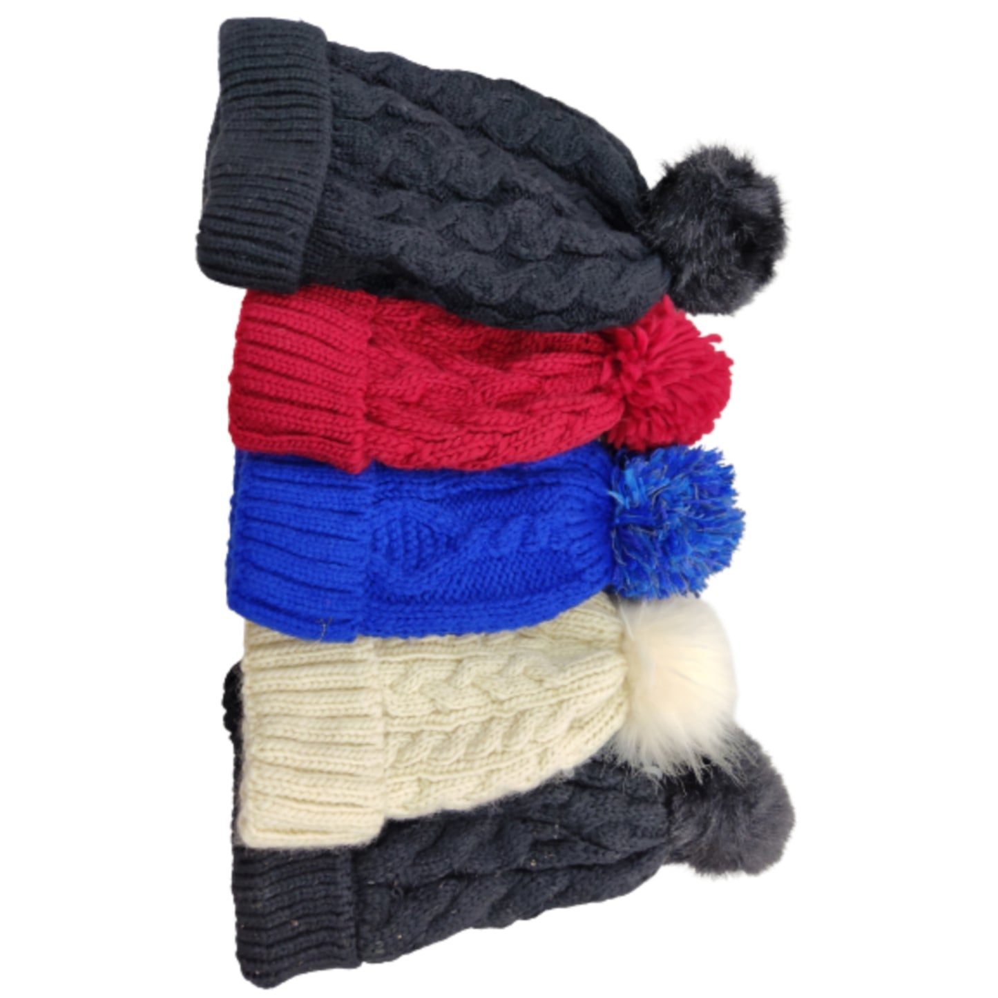 Gorro Dama Tejido Pompón Invierno