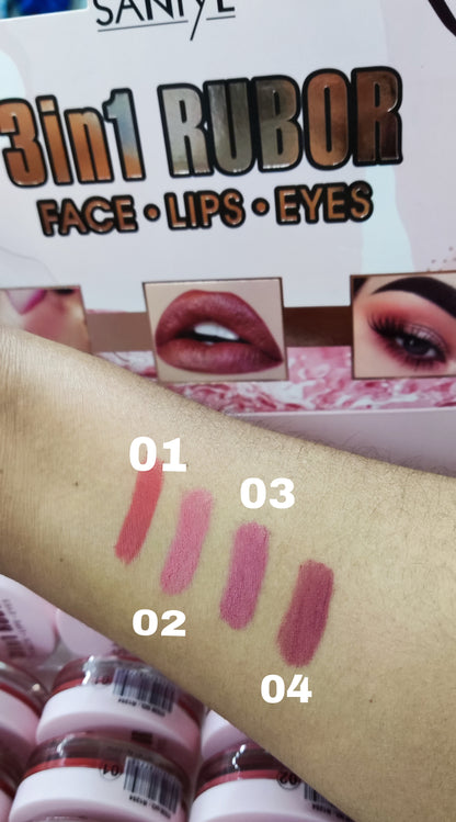 Rubor 3en1 Face.Lips.Eyes| SANIYE